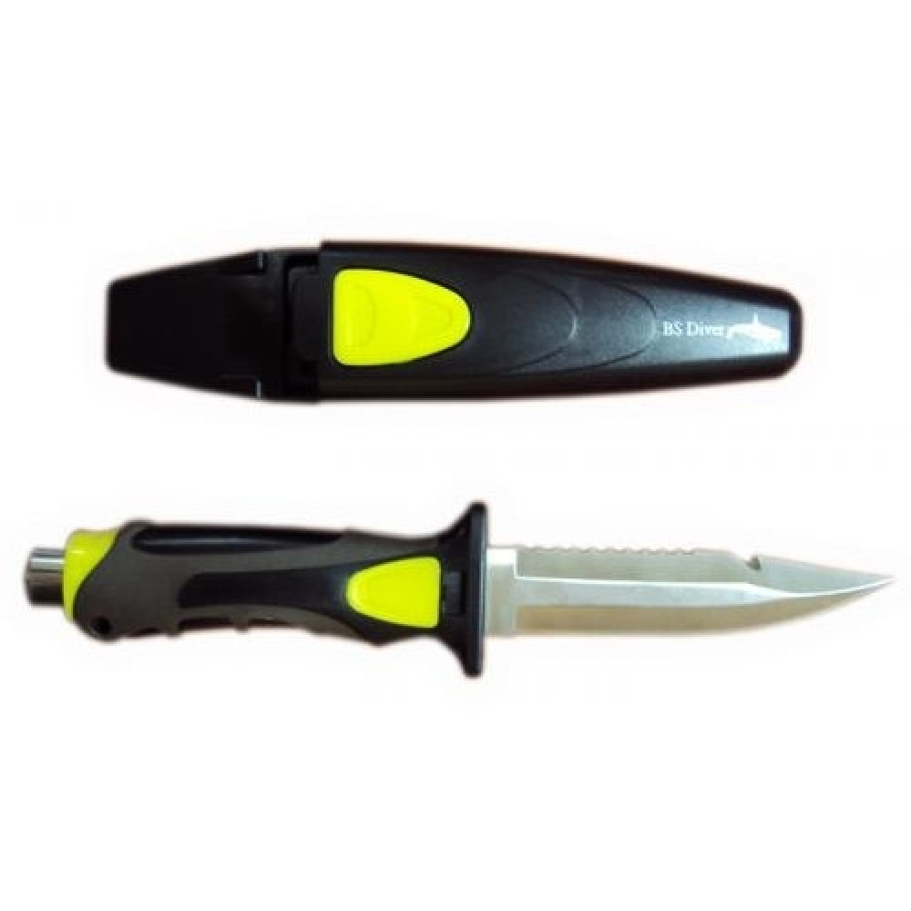 Нож BS DIVER Fox (304 ss blade) нерж.сталь в ножнах с кнопкой с ремешками