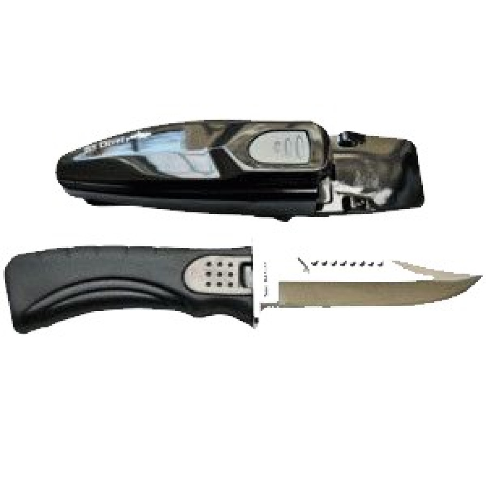 Нож BS DIVER MONTEGO (420 J2 ss) нерж.сталь в ножнах с кнопкой с ремешками