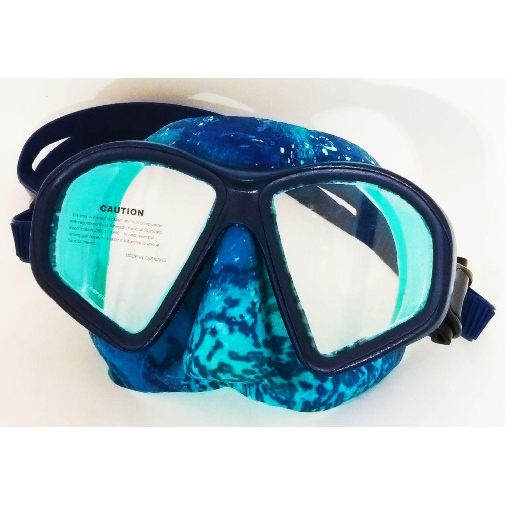 Маска BS DIVER Covert синий камуфляж, двустекольная