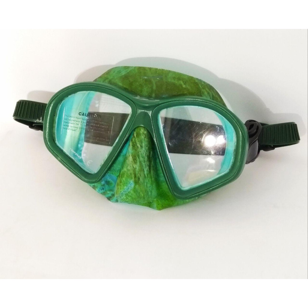 Маска BS DIVER Covert зеленый камуфляж, двустекольная