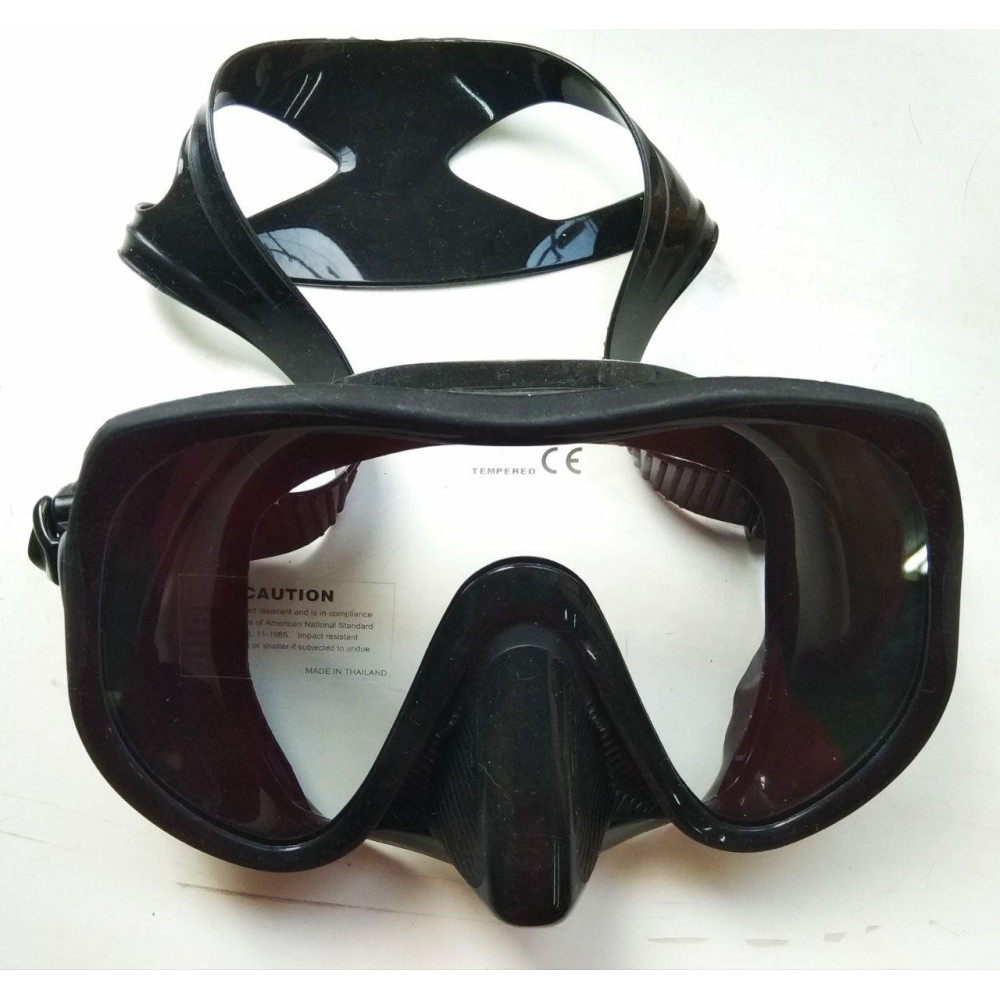 Маска BS DIVER EXEL PLUS черный силикон, моностекло, безрамочная, матовая