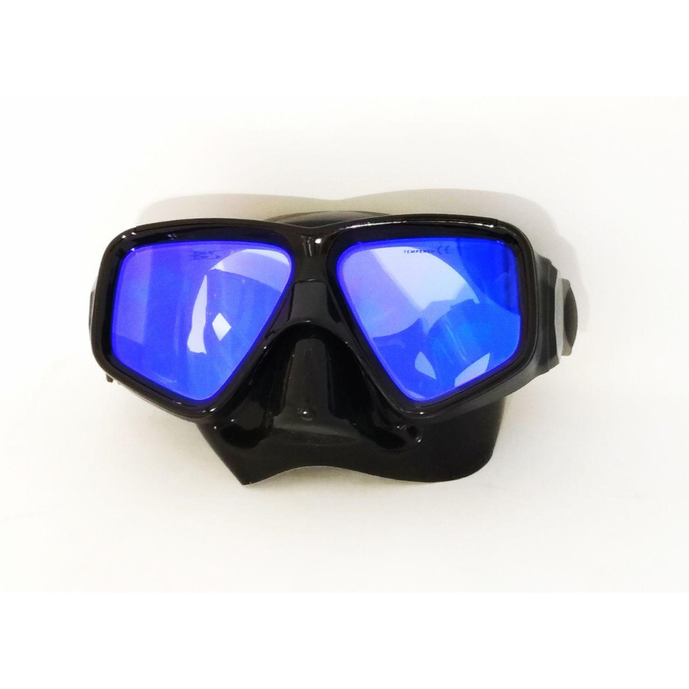 Маска BS DIVER MIROMAX чёрный силикон, двустёкольная, тонированная